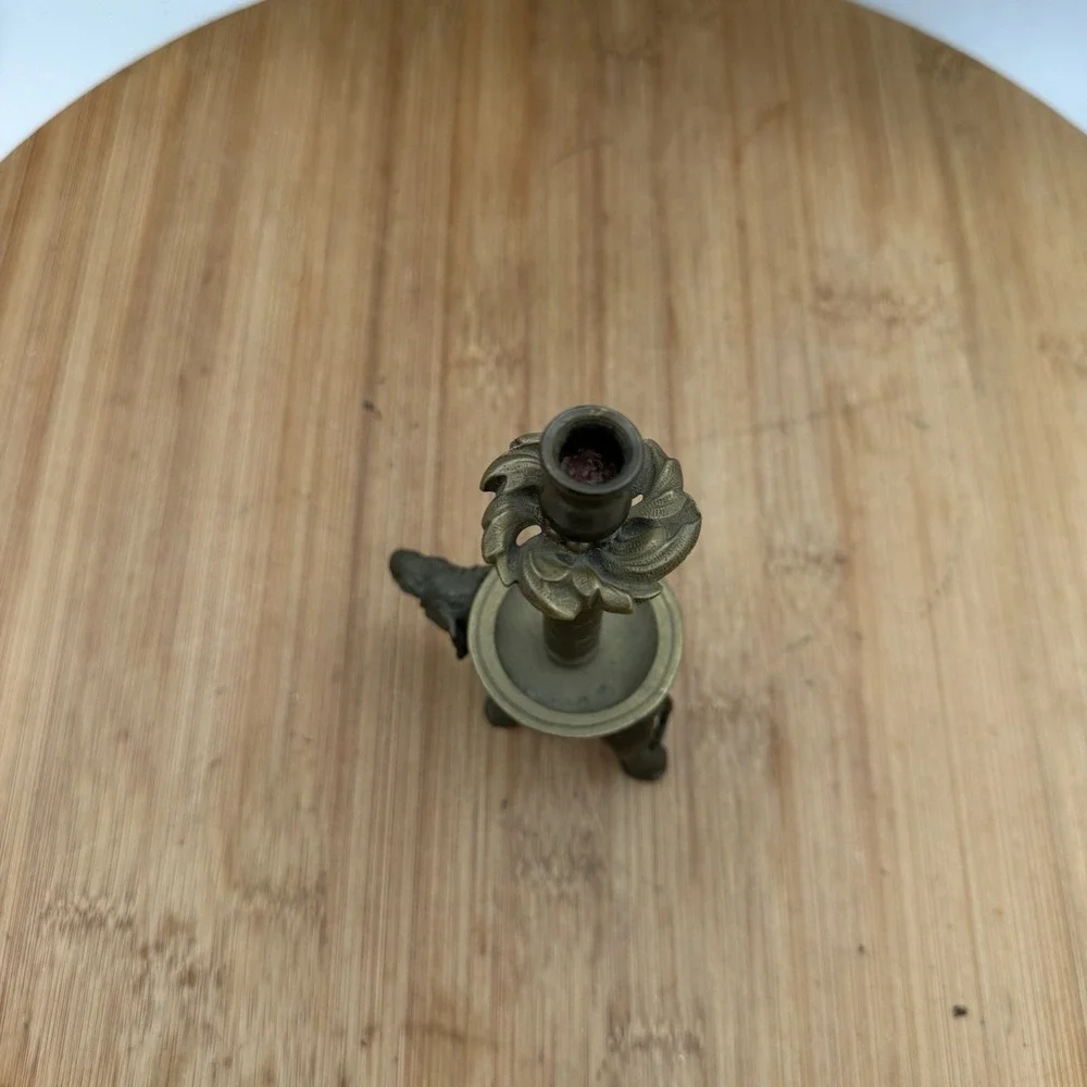 Vintage Solid Brass‎ Elephant Corkscrew Candle Base Barware